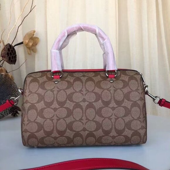 New palm print and monogram Boston pillow bag - Picture 5 of 7